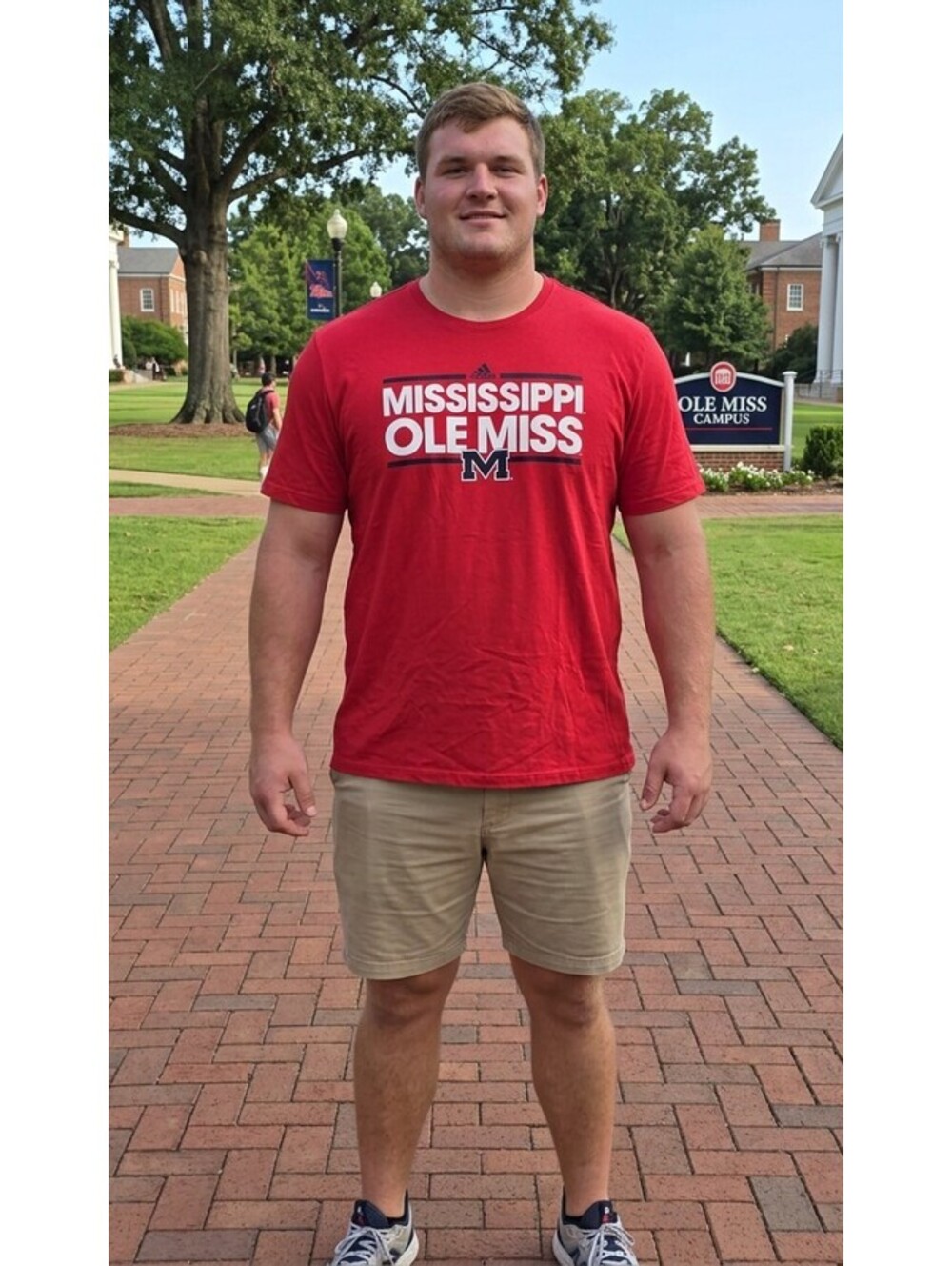 NWT adidas Ole Miss Rebels Men's 5XL Red NCAA Graphic T Shirt Game Day Ready